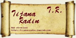 Tijana Radin vizit kartica